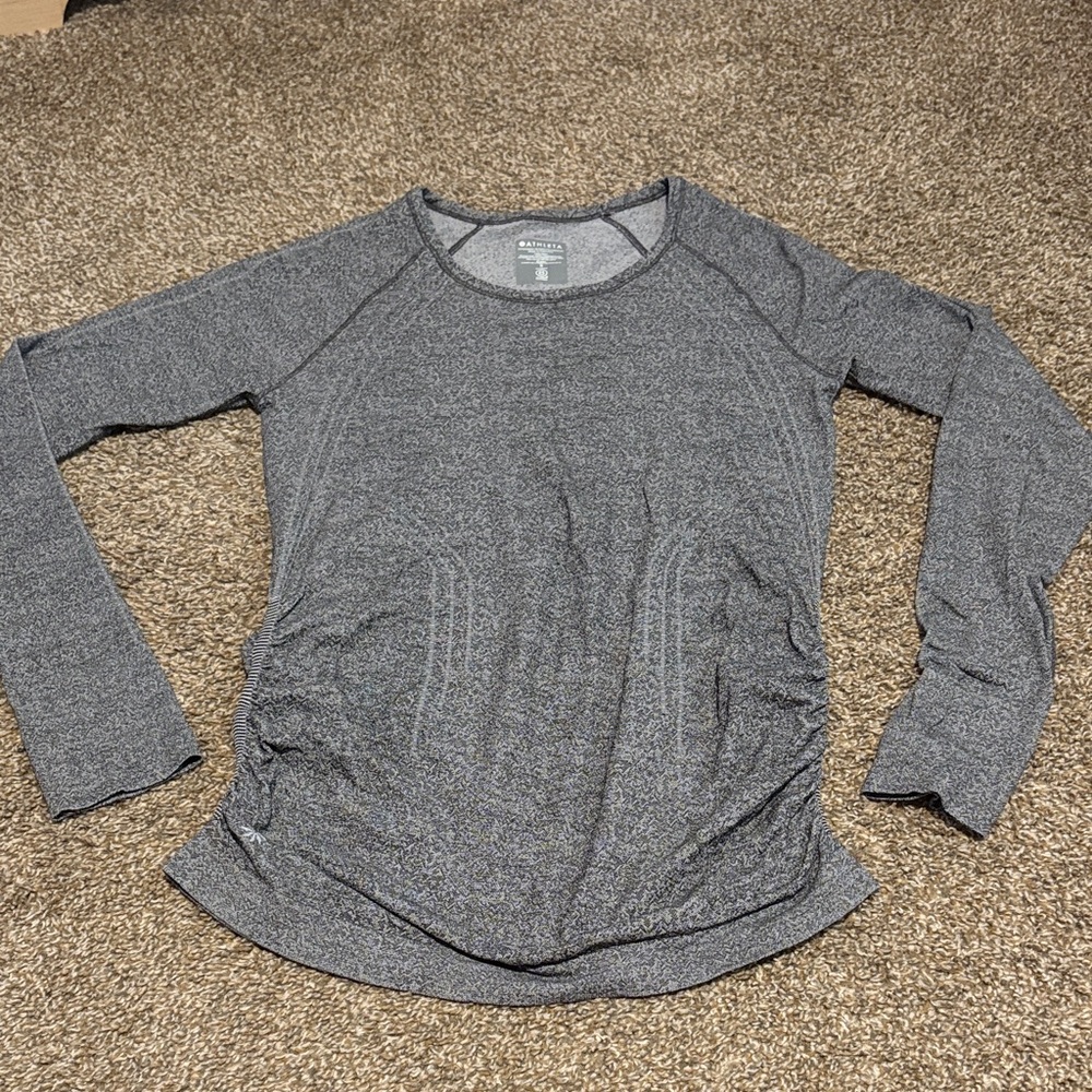Athleta Speedlight Gray Long-Sleeve Performance Tee